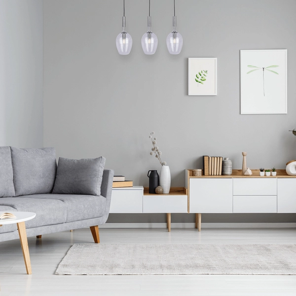 Wisząca LAMPA loft TANGO ML6164 Milagro szklana OPRAWA na listwie ZWIS podłużny przezroczysty