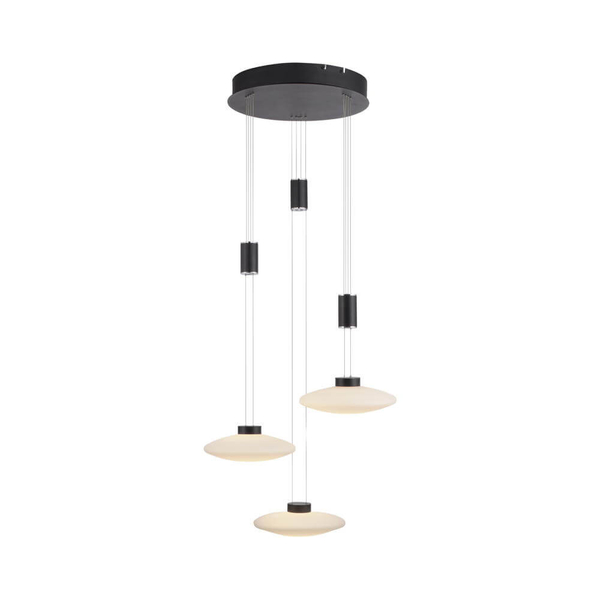 Czarna lampa wisząca Lautada kaskada LED 22,5W 3000K ściemnialna
