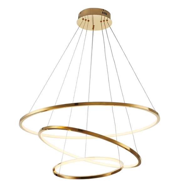 Zwisowa lampa salonowa Circle Slim ST-10112P-3 LED 53W 3000K okrągła złota