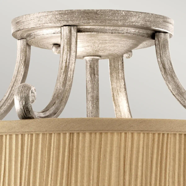 Plafon LAMPA sufitowa FE-ABBEY-SF Elstead FEISS plisowana OPRAWA okrągła abażurowa beżowa