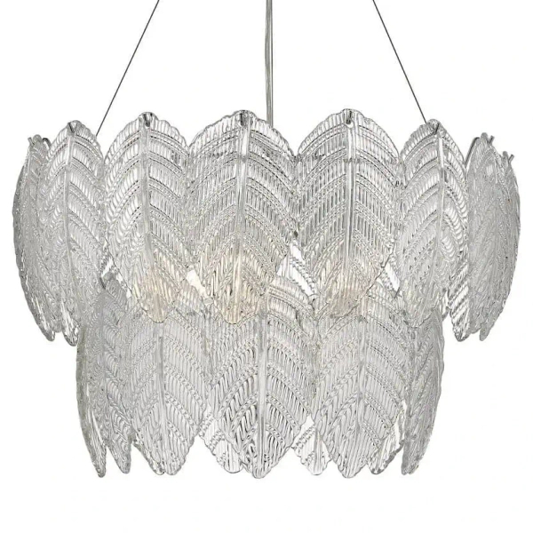 Lampa wisząca żyrandol PHILLIPA PHI0308 Dar Lighting szklana srebrna