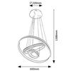Wisząca lampa Avalon rings z kryształkami LED 75W 4000K aluminium