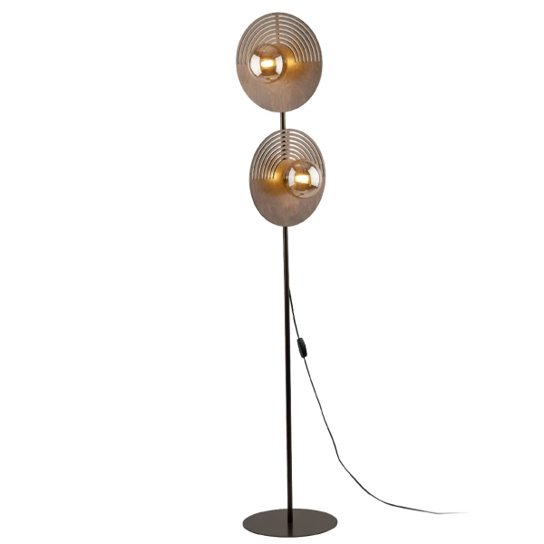 Skandynawska stojąca lampa Lunar Wood 16135 drewniana brązowy