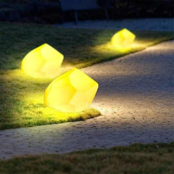 Stojąca lampa kamień Diamond ES-ST016 Step LED 5W RGBW IP54 stone biała