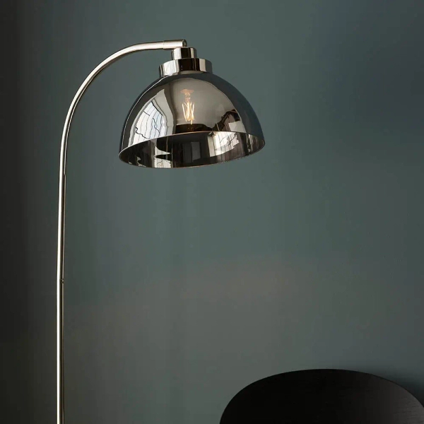Lustrzana podłogowa lampa Caspa Task 100045 kopułowa nikiel