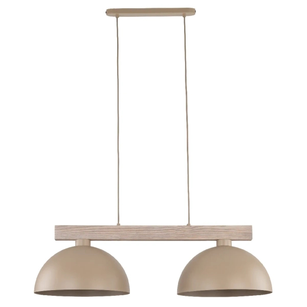 Podwójna wisząca lampa Oslo Sabia 11011 na belce beżowy