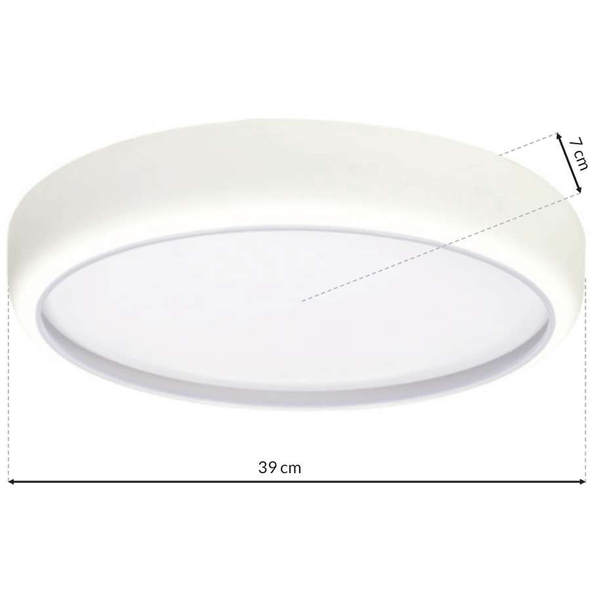 LAMPA sufitowa GEA ML6393 Milagro metalowa OPRAWA okrągła LED 36W 3000K - 6000K plafon biały