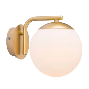 Szklana lampa ścienna Grant 47091025 kula do salonu mosiądz