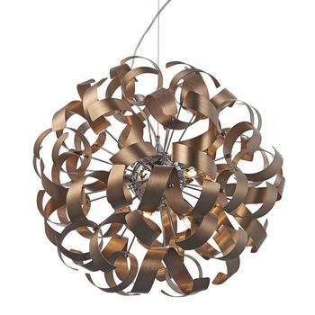 Wisząca lampa okrągła Rawley RAW1364 metalowa miedziana