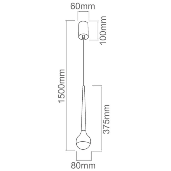 LAMPA wisząca Cappi Cromo Orlicki Design metalowa OPRAWA zwis LED 5W 3000K łezka chrom