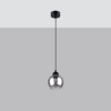Industrialna lampa wisząca ALINO SL.1141 szklana kula czarna przydymiona
