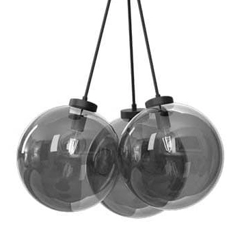 Wisząca lampa salonowa DOHAR 9143 Shilo nad stół grono szkło czarna