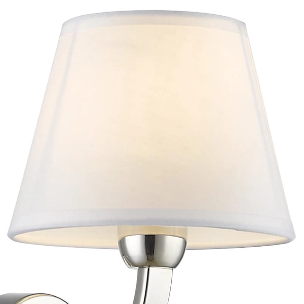 Sypialniany kinkiet Atlanta W01827NI-WH Cosmolight metal tkanina nikiel biały