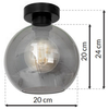 Skandynawska LAMPA sufitowa SOFIA MLP6574 Milagro loftowa OPRAWA szklana kula ball czarna przydymiona
