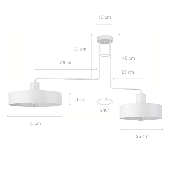 Plafon LAMPA sufitowa VASCO 31552 Sigma natynkowa OPRAWA metalowa na wysięgnikach biała