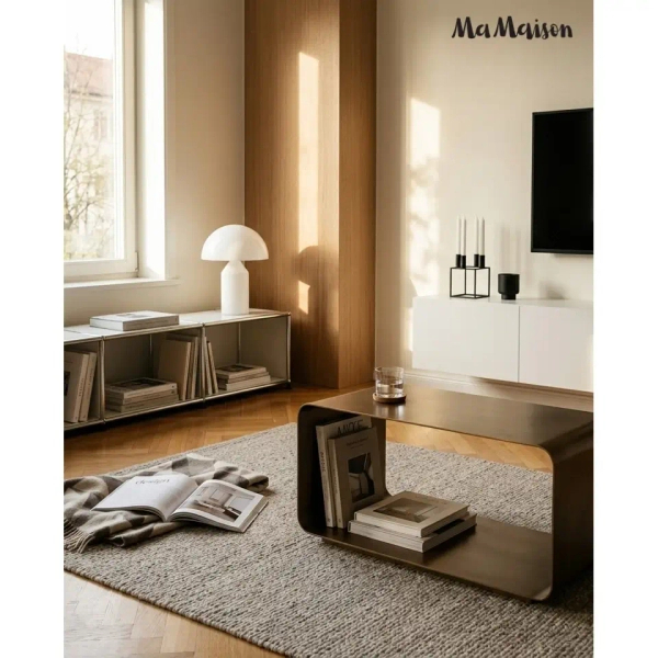 Metalowy stolik kawowy NOURA MM001501100368 złoty do salonu 40cm