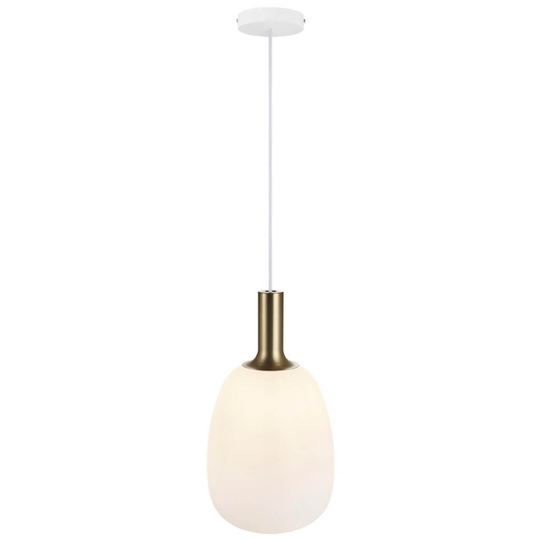 Szklana lampa wisząca nad stół Alton 47303001 biały złoty