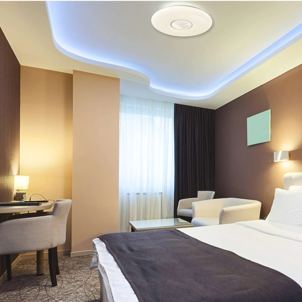 LAMPA sufitowa DIAMOND 313553 Polux natynkowa OPRAWA geometryczna LED 80W 3000K - 6500K plafon do łazienki biały