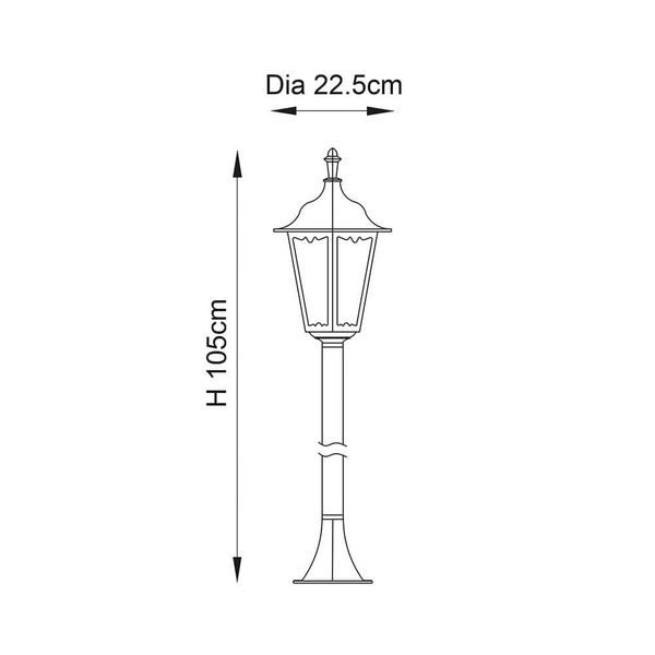 Stojąca lampa ogrodowa Burford 76550 Endon latarnia IP44 szkło czarny mat