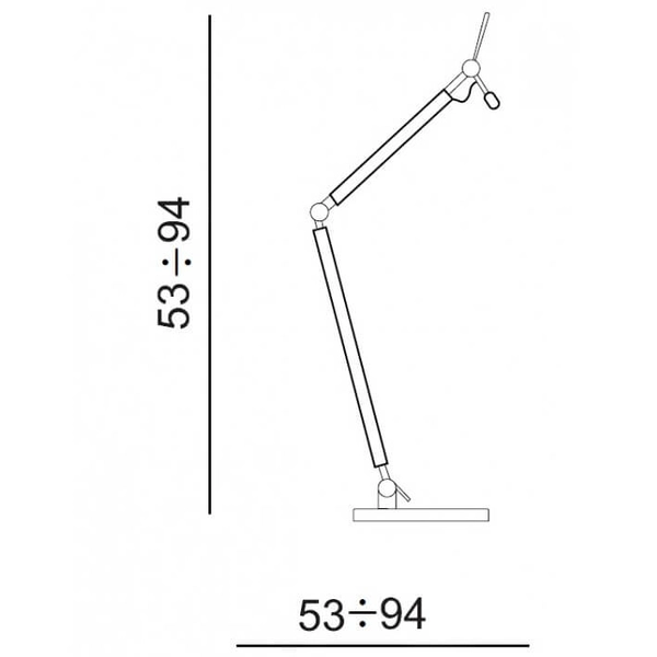 Metalowa lampa stojąca Zyta z regulacją na biurko aluminium