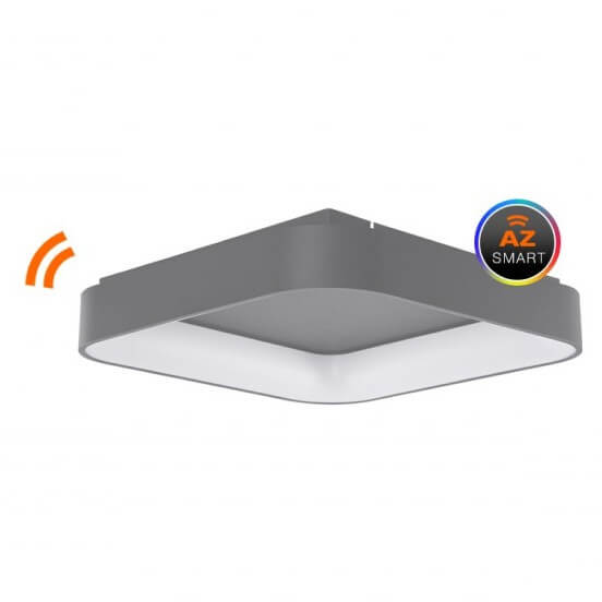 Szary plafon Solvent LED 42W sterowany głosowo do salonu