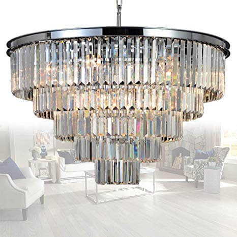 Pałacowa lampa wisząca CGHEREFALLXLCRYSTAL łańcuch stal