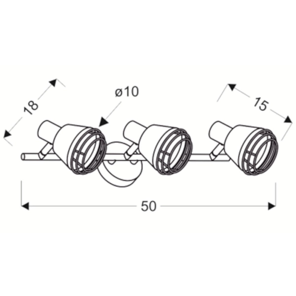 Kinkiet LAMPA ścienna NERIA 93-82572 Candellux loftowa OPRAWA metalowe reflektorki regulowane czarne miedziane
