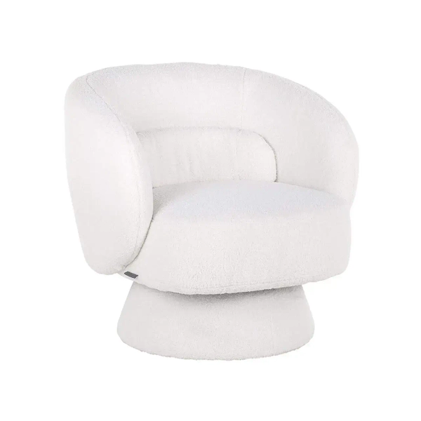 Tapicerowany fotel obrotowy Senan S4565 WHITE FURRY Richmond Interiors biały