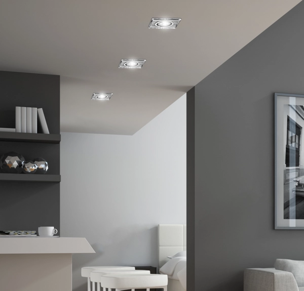 Sufitowa lampa podtynkowa Ss wpust do przedpokoju chrom