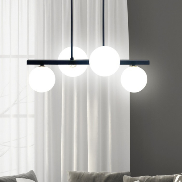 Nowoczesna lampa wisząca KAMA 34-01214 szklane kule zwis czarny