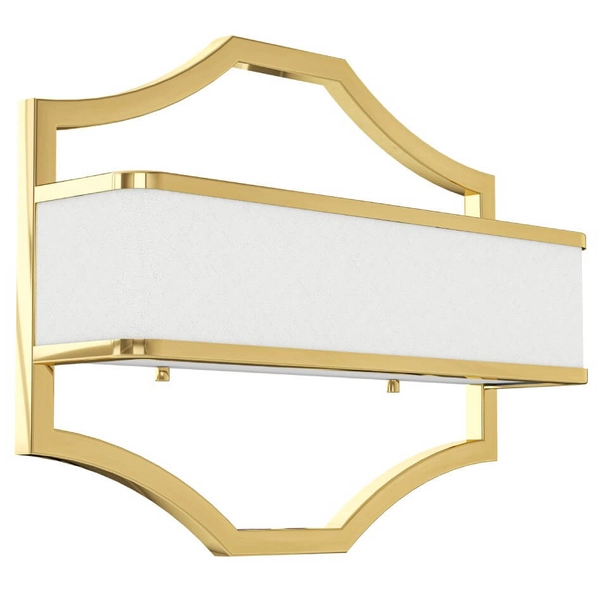 Kinkiet klasyczny Gerdo Parette abażurowa lampa biała złota