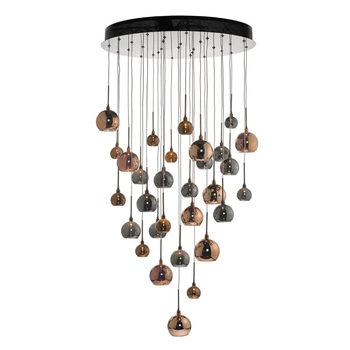 Kaskadowa lampa wisząca Aurelia AUR3364 Dar Lighting czarna chrom