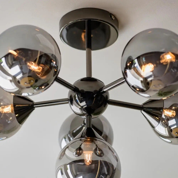 Sufitowa lampa do salonu Oscar 101147 loftowa czarny przydymiony