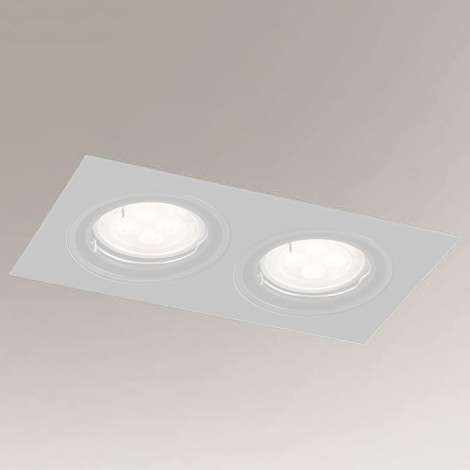 Wpust LAMPA sufitowa OMURA H 7312 Shilo metalowa OPRAWA wpuszczana prostokątna do zabudowy biała