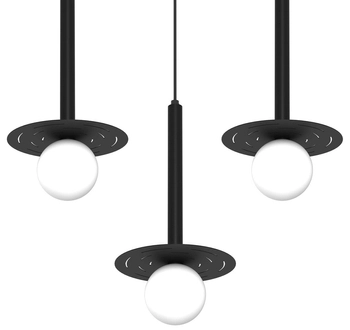 Stylowa wisząca lampa Futura MLP8914 szklane klosze czarna