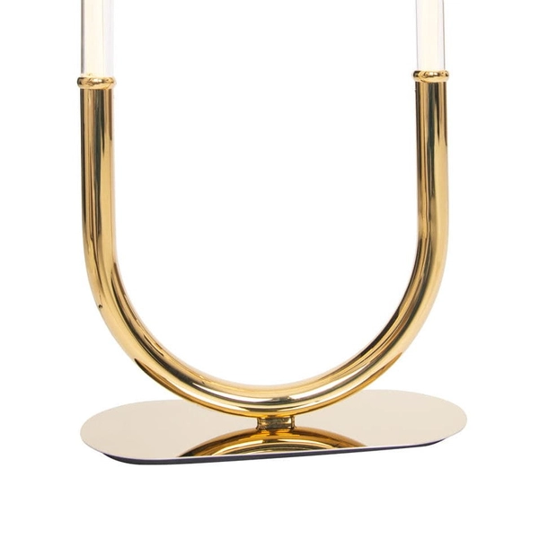 Biurkowa lampka industrialna OLIVIA T0045D Maxlight LED 15W 3000K elipsa złota biała