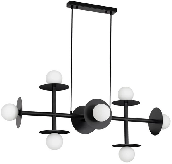 8-punktowa lampa wisząca URUAPAN LE42885 nad stół czarna biała