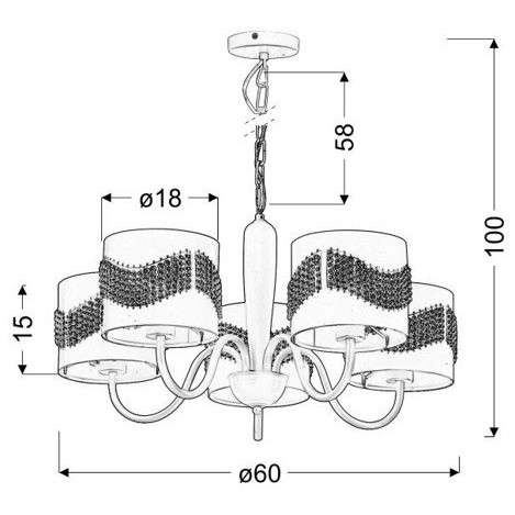 Lampa wisząca ANTONIO 35-23001 metalowa klasyczna zwis koraliki biały