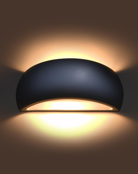 LAMPA ścienna SL.0875 półokrągła OPRAWA ceramiczny kinkiet szary