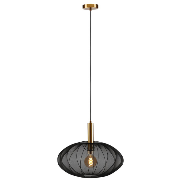 Lampa wisząca nad stół Corina 03447/52/30 klosz siatka czarna złota
