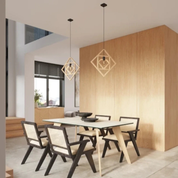 Lampa wisząca CARO SL.1757 drewniana czarna 1xE27 do kuchni