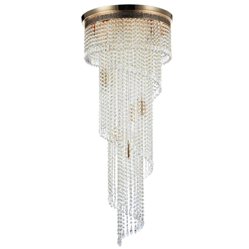 Plafon pałacowy Cascade DIA522-CL-12-G kryształowy metal mosiądz