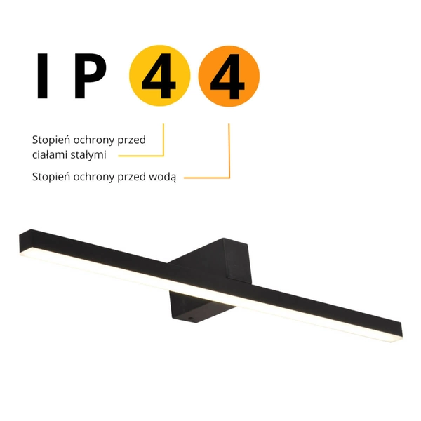 Podłużny kinkiet ścienny Nevada LP-778/1W L BK Light Prestige LED 20W 4000K IP44 czarny