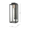 Tarasowa lampa ścienna Naxos NAX1522 szklana prostokątna IP43 czarny
