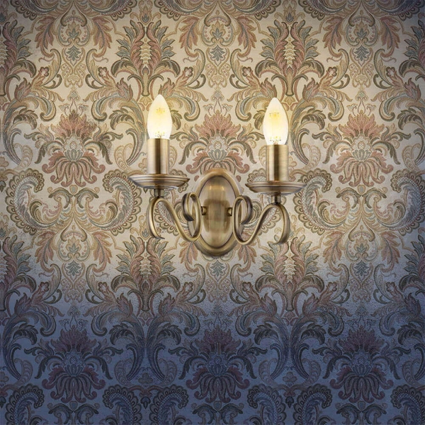 Podwójny kinkiet Bernice 2030-2AN Endon antyczny świeczniki mosiądz