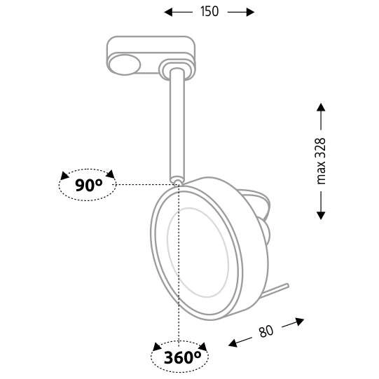 Regulowana LAMPA sufitowa FUSSA 7678 Shilo metalowa OPRAWA do systemu szynowego 3-fazowego czarna