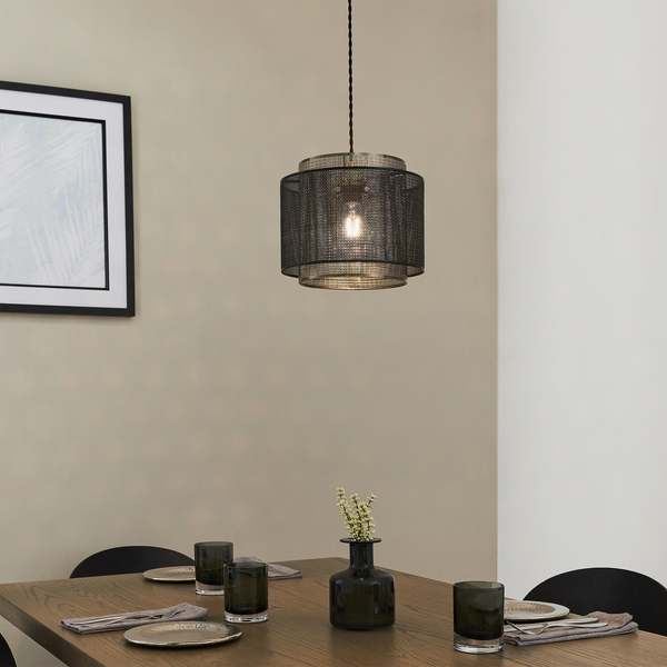 Lampa wisząca Plexus 72831 Endon metalowa ażurowa loftowa czarna