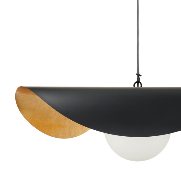 Wisząca lampa ENZO ST-F22020601-D80 black szklana kula czarny złoty