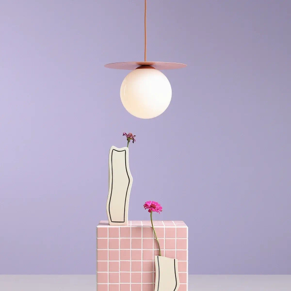 Wisząca lampa do salonu Loop 1125G11_L Aldex szklana kula koralowy