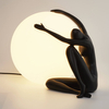 Stolikowa lampa WOMEN ST-6020-A black Step kula ball szklana biała czarna